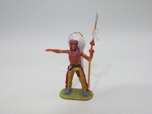 Elastolin 4 cm Chief with spear, No. 6801