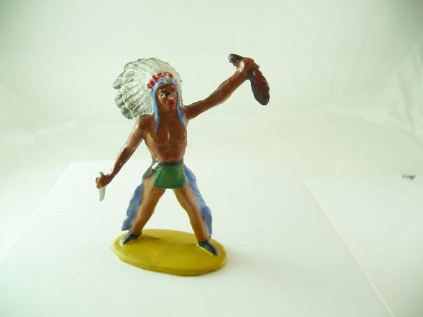 Merten 6,5 cm Indian standing with knife + scalp