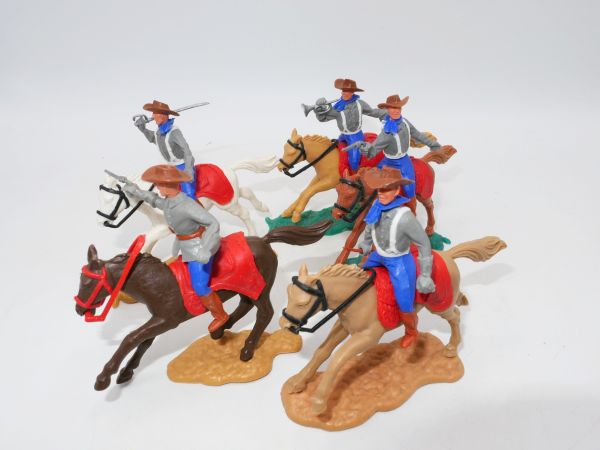 Timpo Toys Set of Southerners 1st version on horseback (5 figures)