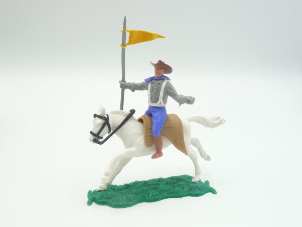 Timpo Toys Confederate Army soldier 1st version on horseback with flag
