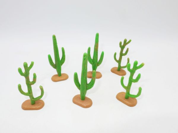 Timpo Toys Kakteen-Set, 6-teilig, grün schattiert - seltene Bodenplatten