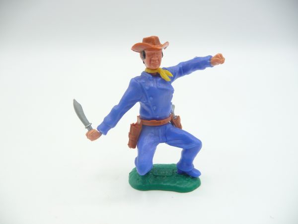Timpo Toys Cowboy 3. Version hockend mit Messer - tolle Kombi