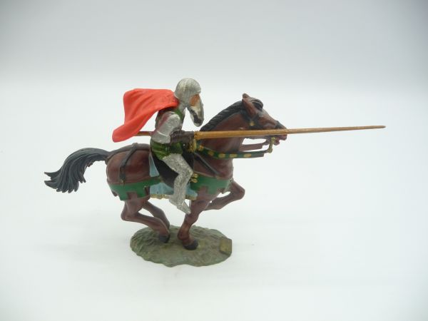 Starlux Lance knight with shield, lance + cape - great figure, early painting