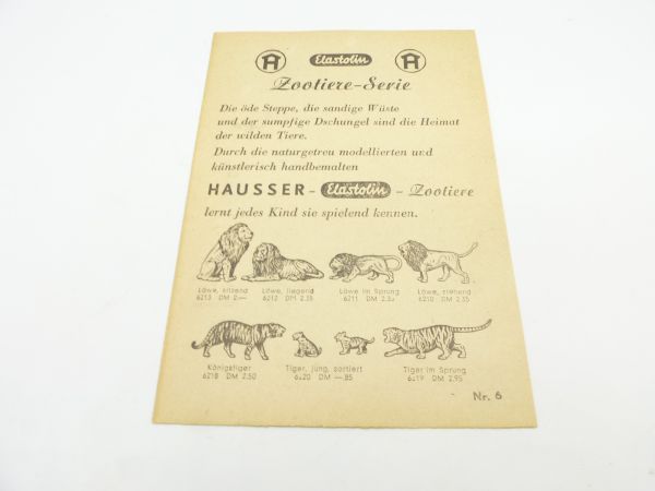 Elastolin Picture sheet No. 6, Zoo animals series (dark lettering), 4 pages
