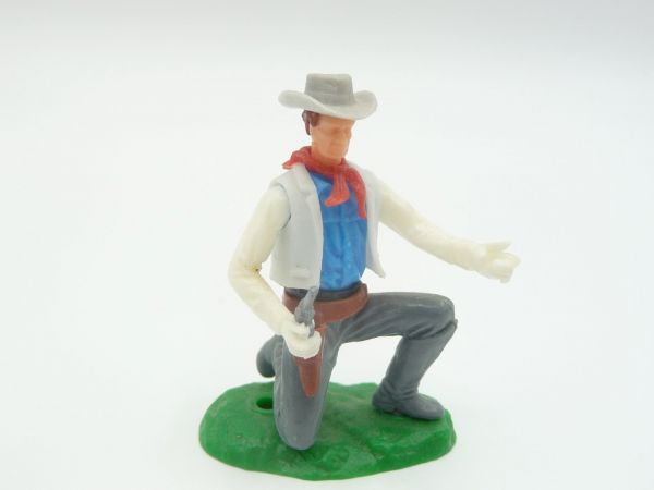 Elastolin 5,4 cm Cowboy kniend mit Pistole