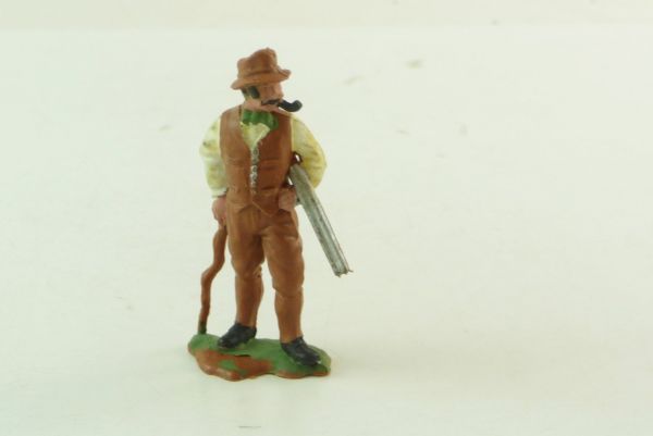 Britains Swoppets Hunter / farmer with stick, rifle and pipe (made in England)