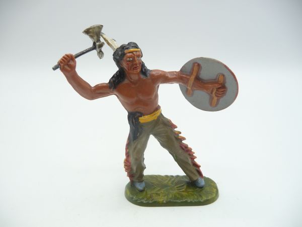 Umbau 7 cm Indianer (J-Figur) mit Schild + Tomahawk