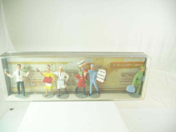 Merten 4 cm 6 figures Railroad, No. 0-800 (salesman, porter) - orig. packing
