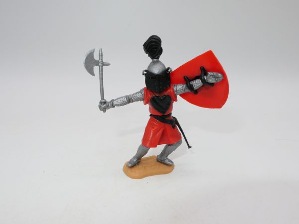 Timpo Toys Visor knight red/black crouching with battle axe
