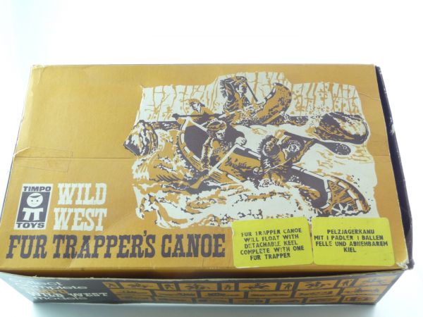 Timpo Toys Big sales box / empty box for Trapper canoes, with 2 stickers