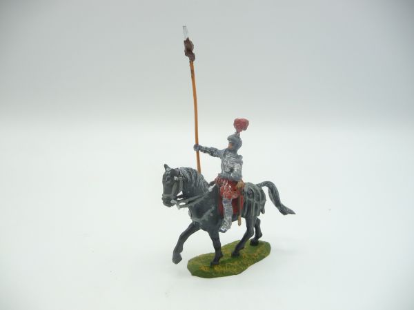 Elastolin 4 cm Lancer on walking horse, No. 9087 - great figure