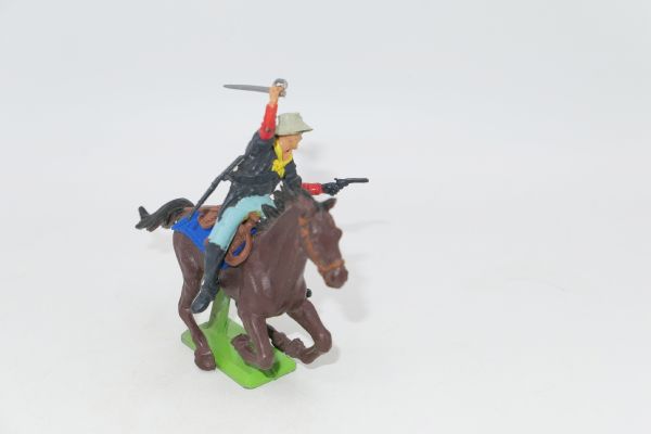Britains Deetail Soldat 7. Kavallerie zu Pferd mit Säbel ausholend + Pistole