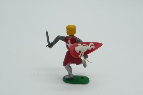 Medieval knight running, red-yellow