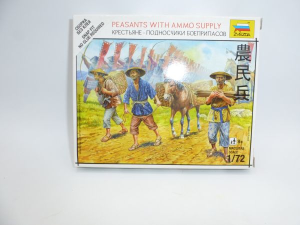 Zvezda 1:72 Peasants with Ammo Supply, No. 6415 - orig. packaging, on cast