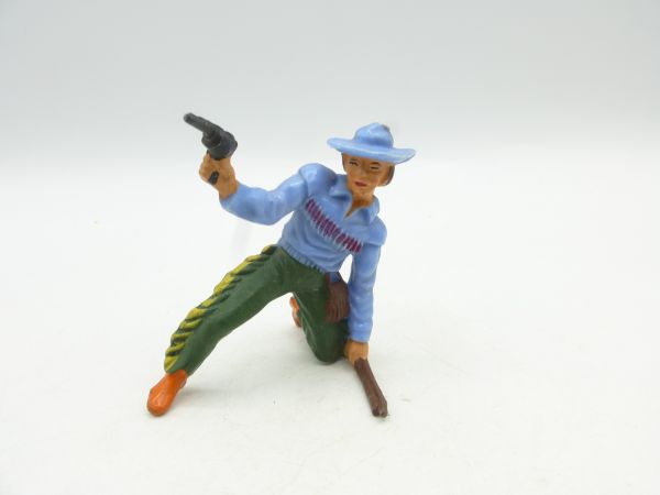 Elastolin 7 cm Cowboy kneeling with pistol, No. 6913, vers. 1 - great figure