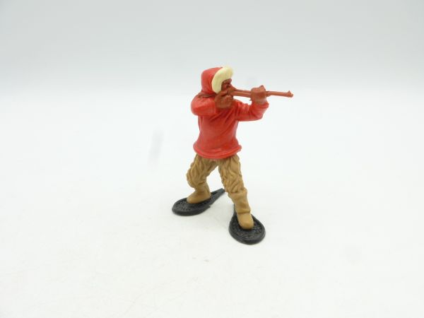 Timpo Toys Eskimo rot, Gewehr schießend