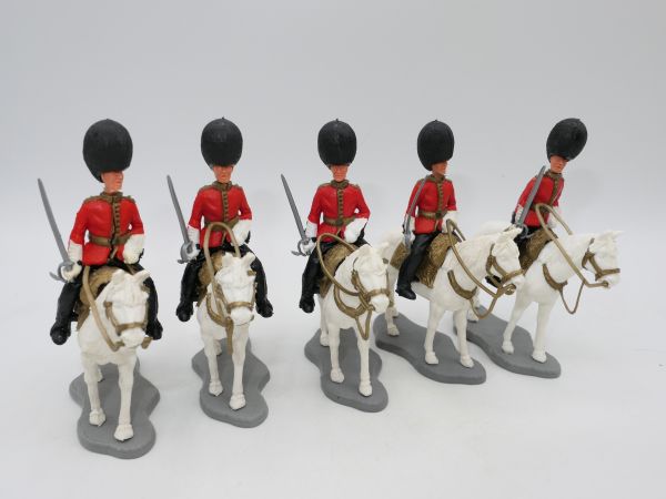 Timpo Toys 5 officers (guardsmen) on white horses - condition see photos