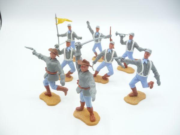 Timpo Toys Complete set of Confederate Army soldiers 2nd version on foot (8 figures)
