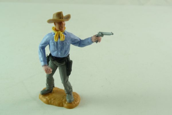 Timpo Toys Cowboy, Pistole schießend, mit hellen Händen
