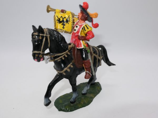 Elastolin 7 cm Fanfare player on a pacing horse, no. 9083, painting 2