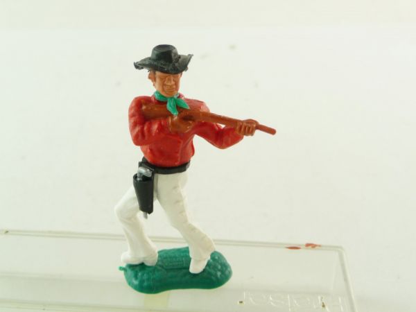 Timpo Toys Cowboy in rot (selten) mit kurzem Gewehr