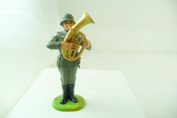 Elastolin 7 cm Deutsche Wehrmacht 1939: Soldat im Stand mit großem Bass