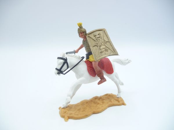 Timpo Toys Roman on horseback, yellow with short sword - loops ok