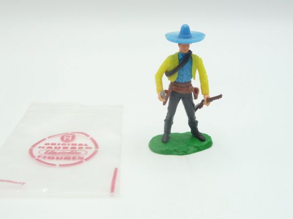 Elastolin 5,4 cm Mexican standing with pistol + rifle - brand new, in original bag