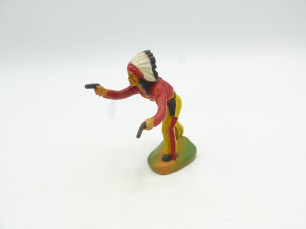 Clairet Indian advancing with 2 pistols - great painting