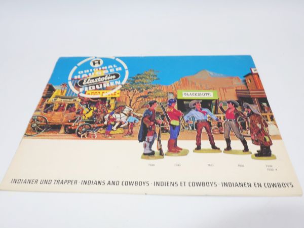 Elastolin Original catalogue Indians + Trappers, large leaflet with WW figures