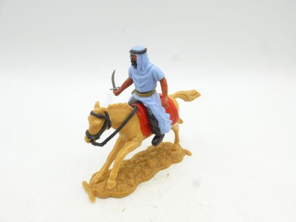 Timpo Toys Arab on horseback with scimitar, light blue