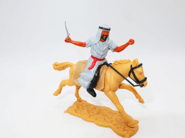 Timpo Toys Arab on horseback, grey, black inner trousers