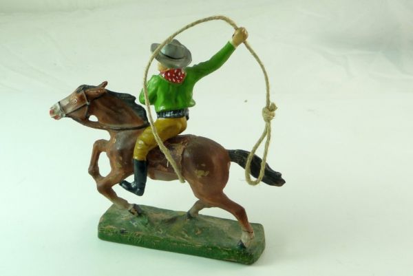Elastolin Cowboy zu Pferd mit Lasso Nr. 6908, Lasso nicht Original