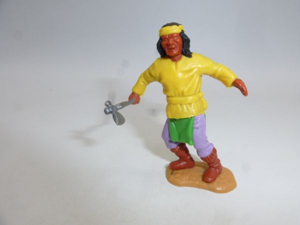 Timpo Toys Apache stehend, gelb mit Tomahawk