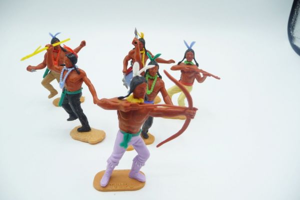 Timpo Toys 6 Indianer 3. Version, stehend - seltene Köpfe