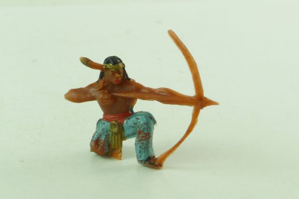 Timpo Toys Indianer kniend Bogen schießend, 1. Version - komplett