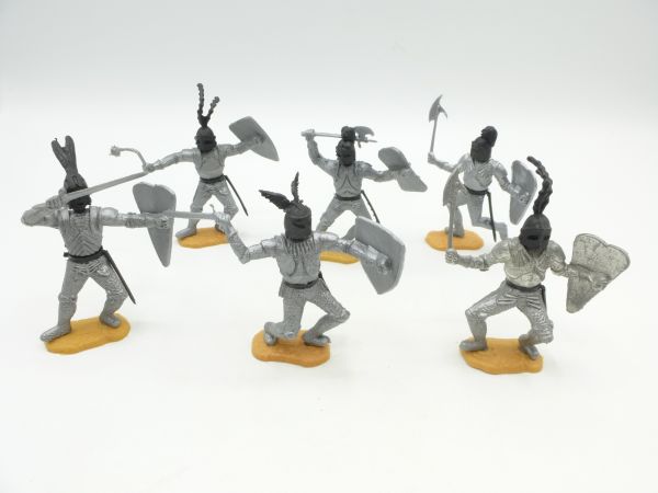 Timpo Toys Set of silver knights on foot (6 figures)