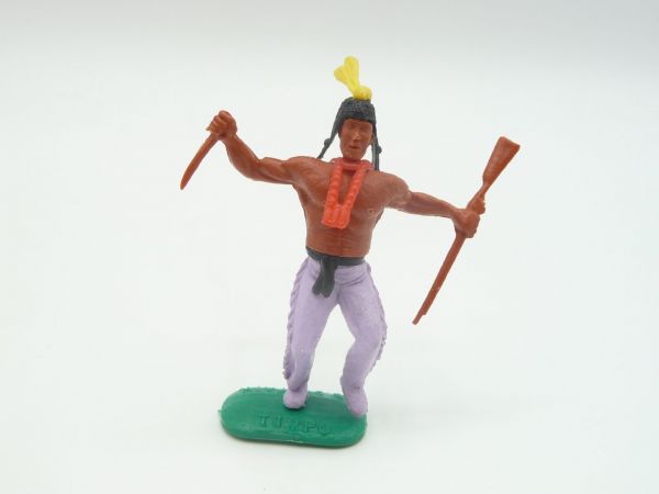 Timpo Toys Indianer 2. Version stehend mit Messer + Gewehr - frühe Figur