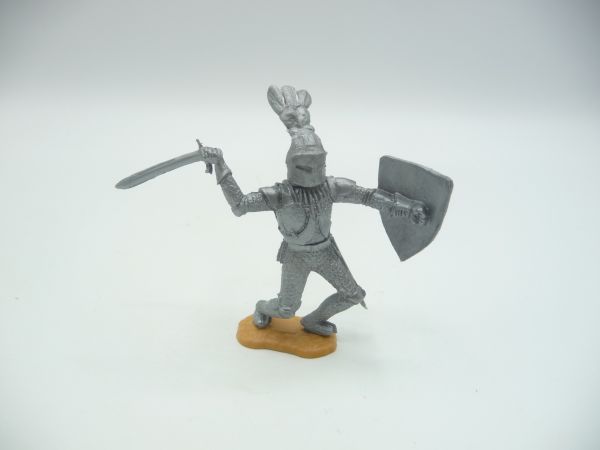 Timpo Toys Silberritter stehend mit Schwert + Schild