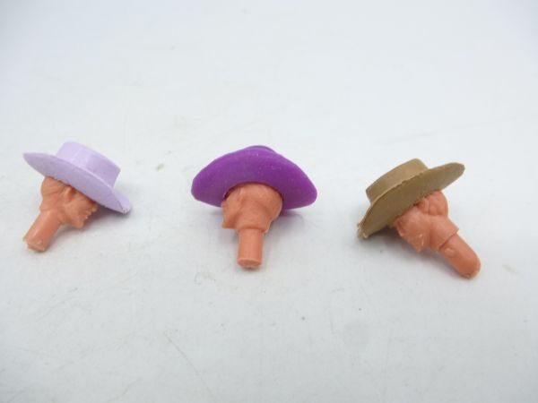 Timpo Toys 3 heads Cowboys 1st version (lilac, purple, beige)