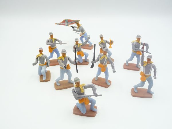 Plasty Nice set of Confederate Army soldiers (10 figures)