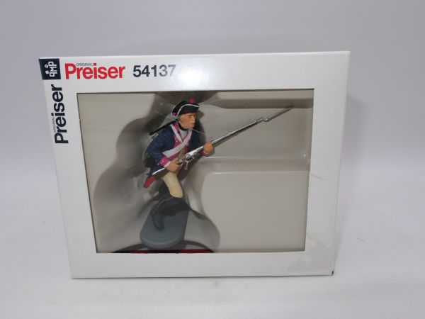 Preiser 7 cm Prussia 1756: Musketeer attacking Inf. Rgt. 7 - orig. packaging