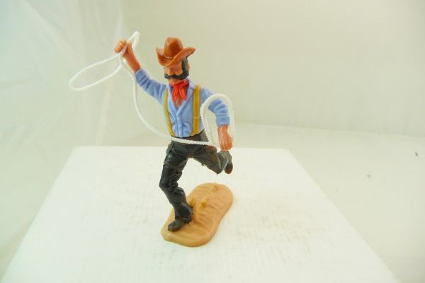Timpo Toys Cowboy running with rare white lasso - great hat