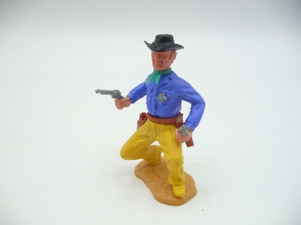 Timpo Toys Sheriff 3. Version mit 2 Pistolen, mittelblau