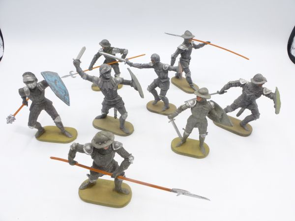 Elastolin 7 cm Group of knights (7 figures) - used