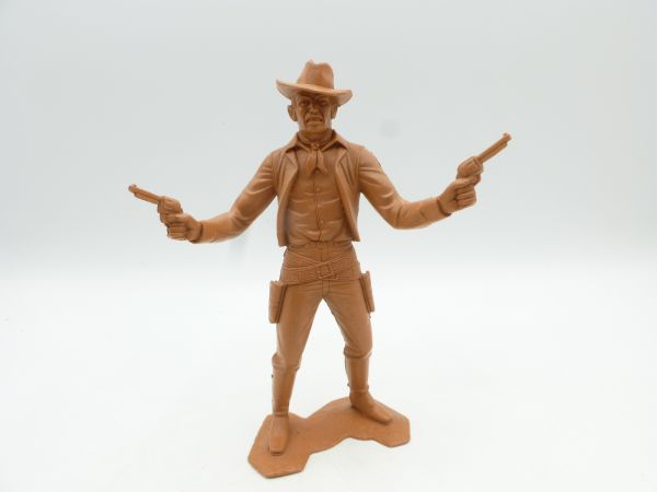 Marx (Rohling) Cowboy stehend, 2 Pistolen schießend, braun (14 cm)