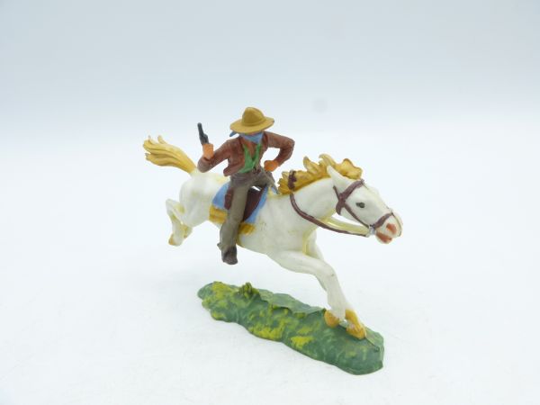 Elastolin 4 cm Bandit zu Pferd mit Pistole, Nr. 7001