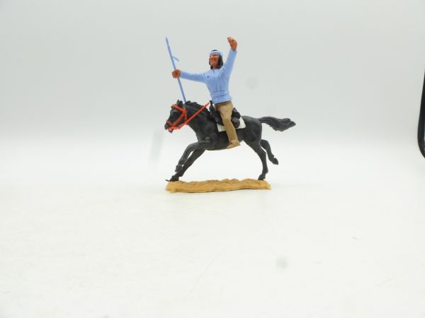 Timpo Toys Apache zu Pferd, hellblau