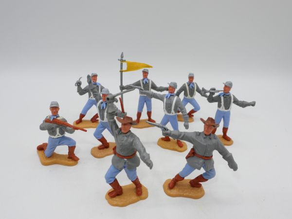 Timpo Toys Gruppe Südstaatler 2. Version zu Fuß (9 Figuren)