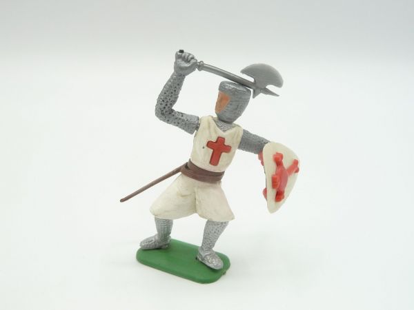 Crusader standing with battleaxe